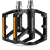 Rockbros K371 Reflective Aluminum Bicycle Pedals with Sealed Bearings - Juodas