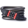 Rockbros RKS507 bicycle lock with 5-digit code, steel cable, 180 cm - juodas