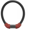 Rockbros RKS870-BK bicycle lock with code, steel cable, 85 cm - red