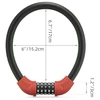 Rockbros RKS870-BK bicycle lock with code, steel cable, 85 cm - red
