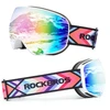 Rockbros SP284 Kids Ski Goggles Anti-Fog with UV Filter Gray Lens with Rožinė Mirror - Baltas