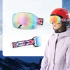 Rockbros SP284 Kids Ski Goggles Anti-Fog with UV Filter Gray Lens with Rožinė Mirror - Baltas