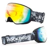 Rockbros SP284 Kids Ski Goggles Anti-Fog with UV Filter Gray Lens with Raudona Mirror - Juodas