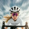 Rockbros SP383 Shining Warrior Cycling Glasses - Matte Baltas Frame, Polarized Raudona Lenses