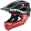 Rockbros TT-32005 „Shark“ vaikiškas dviračio šalmas su nuimamu antgaliu, M dydis (54-58) - Juodas