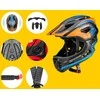 Rockbros TT-32SOBL-M children's bicycle helmet with removable chinbar, dydis M - juodas and oranžinis