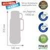ROTPUNKT Glass thermos capacity 1.0 l, shiny fox (red)