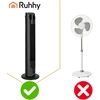 90cm juodas column fan + Ruhhy remote control