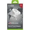 SBS US Travel Adapteris - Universal - Baltas