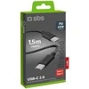 SBS TECABLETISSUETCK USB-C – USB-C 1.5m 60W pintas kabelis – juodos spalvos