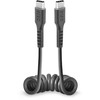 SBS TECABLETYPCCSK USB-C spiral kabelis – USB-C 0.5m – juodos spalvos