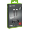 SBS TECABLETYPCCSK USB-C spiral kabelis – USB-C 0.5m – juodos spalvos