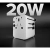 SBS Travel Adapteris 2xUSB-C 1xUSB-A Universal - Baltas