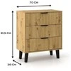 Top E Shop SCANDI 3S SLIM OAK ARTISAN CHEST OF DRAWERS