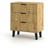 Top E Shop SCANDI 3S SLIM OAK ARTISAN CHEST OF DRAWERS