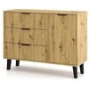 Top E Shop SCANDI 1D3S SLIM OAK ARTISAN CHEST OF DRAWERS