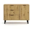 Top E Shop SCANDI 1D3S SLIM OAK ARTISAN CHEST OF DRAWERS
