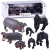 Jokomisiada Gyvūnų rinkinys Safari Hippo Gorilla
