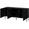 Cama Meble SIENA komoda 150,5x40x75 matinis juodas