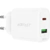 Įkroviklis jungiama į tinklą Acefast A25, USB + USB-C, PD 20W (balta)
