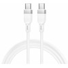 Silikoninis laidas USB C į USB C Hoco 3A 60W 1 m X109 baltas