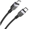Silicone Cable USB C to USB C Hoco 3A 60W 1 m X109 juodas
