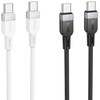 Silikoninis laidas USB C į USB C Hoco 3A 60W 1 m X109 baltas