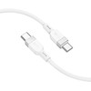 Silikoninis laidas USB C į USB C Hoco 3A 60W 1 m X109 baltas