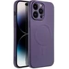 OEM dėklas, skirtas iPhone 14 PRO MAX silikoniniam Mag dėklui, suderinamas su MagSafe (apsauga nuo kameros), tamsiai violetinis