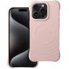 Oem dėklas, skirtas iPhone 15 PRO, silikoninis Zephyr Mag dėklas, suderinamas su MagSafe, rožinis