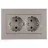 Kištukinis lizdas 2 vietų be įžeminimo RP16-020 XP500 metallic Vilma