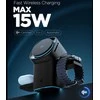 SPIGEN EF223MS ESSENTIAL 3-in-1 sukamasis magnetinis „MagSafe“ belaidis įkroviklis 15W QI2 juodas