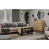 Top E Shop MODERN 4P ARTISAN COFFEE TABLE WITH Juodos KOJOS
