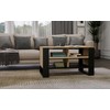 Top E Shop MODERN 4P ARTISAN COFFEE TABLE WITH Juodos KOJOS