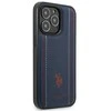 Us Polo Assn US Polo USHCP14XPFAV Apple iPhone 14 Pro Max 6.7" dėklas telefonui mėlynos spalvos Leather Stitch
