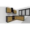 STOLKAR Cosmo Design ANIKA kitchen furniture set, artisan oak/graphite 2.0/2.6