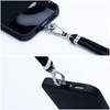 Dėklas OEM SWING (6 mm) telefono virvelė, reguliuojamo ilgio telefono pakabukas / laido ilgis 165 cm (maks. 82,5 cm kilpoje) / ant peties arba kaklo - juodas
