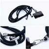 Dėklas OEM SWING (6 mm) telefono virvelė, reguliuojamo ilgio telefono pakabukas / laido ilgis 165 cm (maks. 82,5 cm kilpoje) / ant peties arba kaklo - juodas