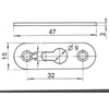 HP Nežinomas Pakabinimo ąselė F4-128, 15 x 47 x 2 mm, 50 vnt.