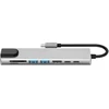 Tech-Protect HB09 USB hub 8in1 TYPE-C + USB-A 3.0 + USB-C 3.0 + HDMI 4K 60HZ + SD/TF + PD100W + RJ45 1000 MB/S - pilka