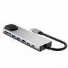 Tech-Protect HB09 USB hub 8in1 TYPE-C + USB-A 3.0 + USB-C 3.0 + HDMI 4K 60HZ + SD/TF + PD100W + RJ45 1000 MB/S - pilka