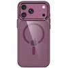 Tech-Protect Magmat Magsafe CC dėklas, skirtas iPhone 17 Pro Max / 18 Pro Max - Skaidri bordo spalva