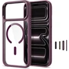 Tech-Protect Magmat Magsafe CC dėklas, skirtas iPhone 17 Pro Max / 18 Pro Max - Skaidri bordo spalva