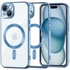 Mėlyna Tech-Protect MagShine Line MagSafe dėklas iPhone 15 - mėlynas