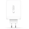 Tech-Protect NC200W-GAN 4-port laidinis įkroviklis PD 200W / QC3.0 baltos spalvos