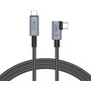 Tech-Protect UltraBoost Max L USB-C 4.0 (tiesus) / USB-C 4.0 (kampinis) PD 240W 8K 40Gbps 1,5 m kabelis – pilkas