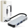 Šakotuvas 4in1 USB HUB USB-C to 2xUSB + HDMi + USB-C Adapteris Tech-Protect V2-HUB pilkos spalvos