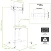 TECHLY 309982 Techly Mobilus stovas televizoriui LCD/LED/Plasma 30-65 60kg VESA pakreipiamas su lentyna