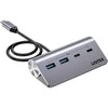 Unitek USB-C šakotuvas, pilkas aliuminis