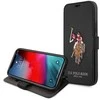 Dėklas „Us Polo Assn“ „US Polo“ USFLBKP12LPUGFLBK „Apple iPhone 12 Pro Max 6,7“ juodos spalvos knyga „Polo“ siuvinėjimo kolekcija